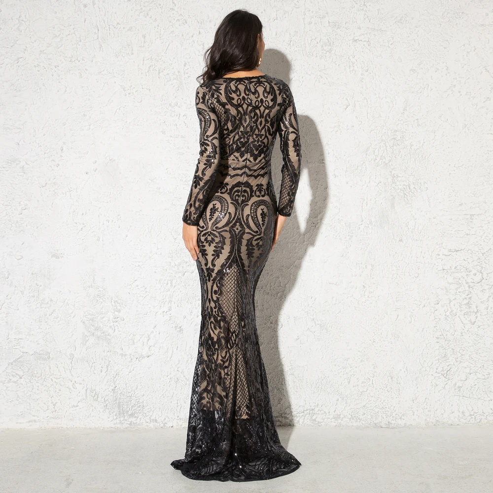 bodycon sequin maxi dress