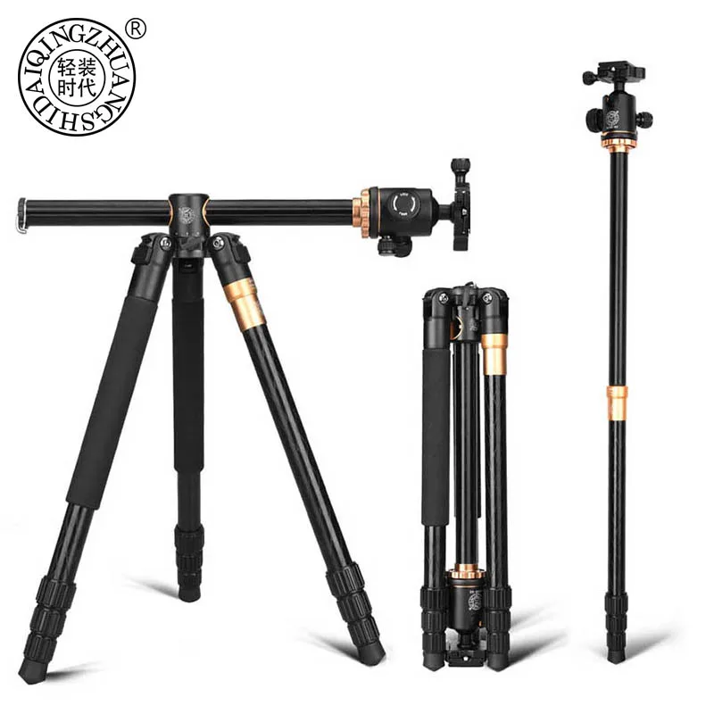 QZSD Q999H Aluminium Alloy Camera Tripod Video Monopod Professional Extendable Tripod with Quick Release Plate and Ball Head
