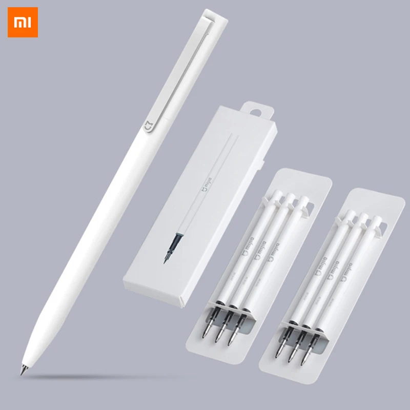 קנו משחקי וידאו  Xiaomi Pen Mijia Pen Sign Mi Pens With 0.5mm Swiss Refill  143mm Rolling Roller Black ink Xiomi Signing Ballpoint Pens for School