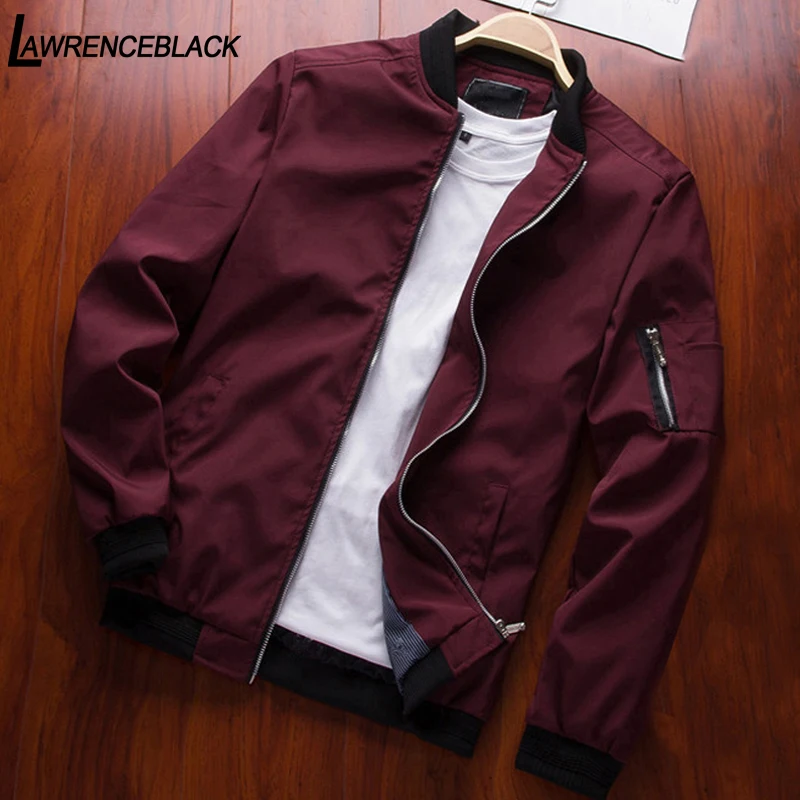 Men Bomber Jacket Thin Slim Long Sleeve 