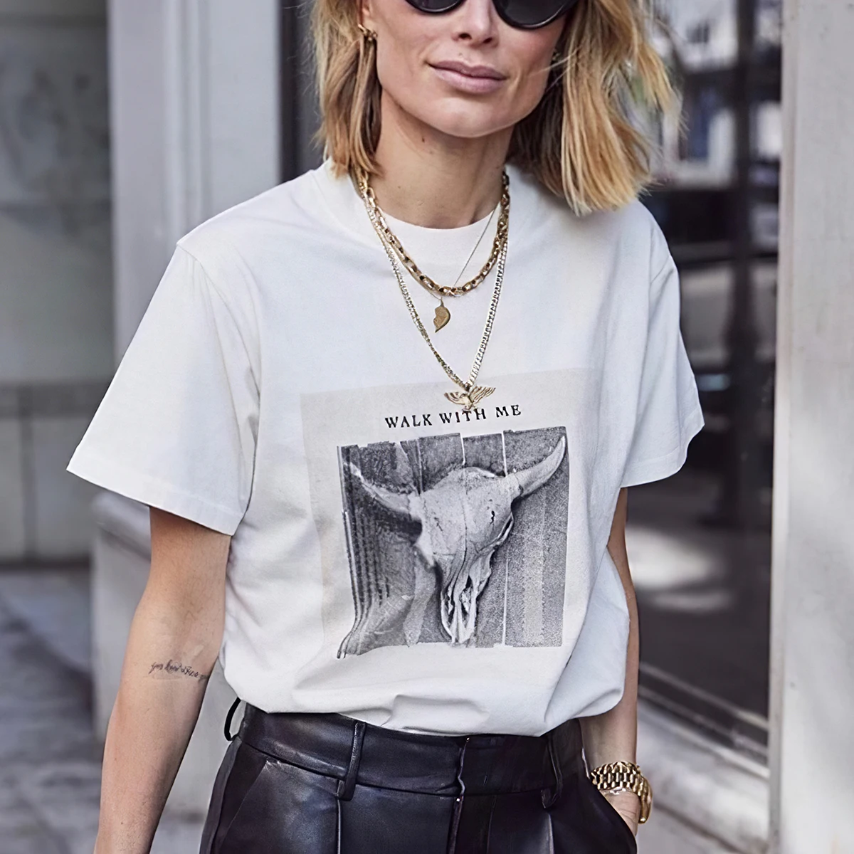 Animal Graphic T-shirt Women Summer Short Sleeve Rould Neck Cotton Tees Tops 2021 Femme Fashion Tshirt T-shirts Streetwear