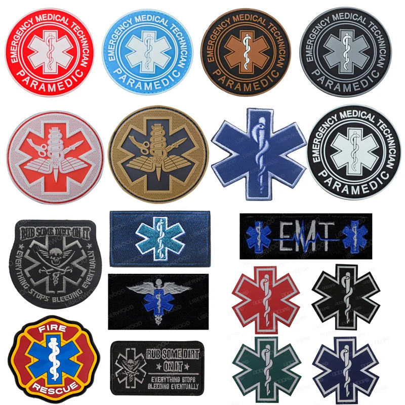 Reflective Medical Cross Morale Patch Hook And Loop,Emblem Embroidery  Badge,First Aid Medic Rescue Military Tactical On Backpack