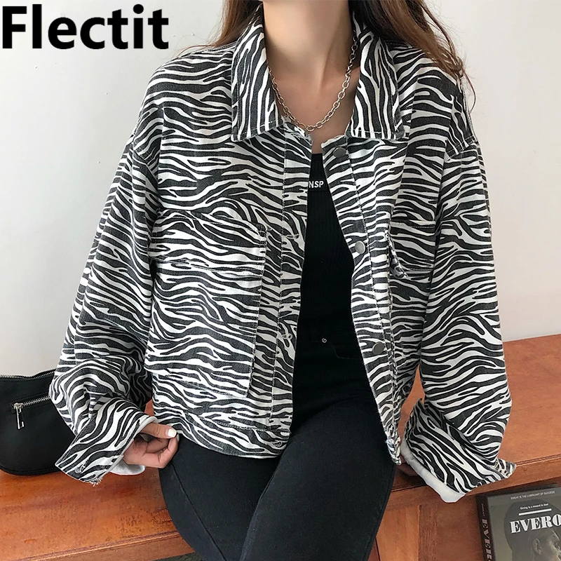 zebra print denim jacket