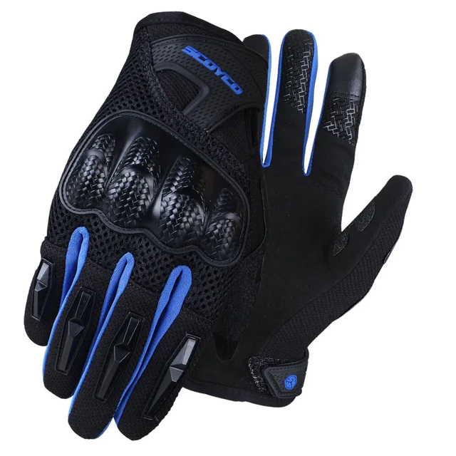 blue motorcycle gloves