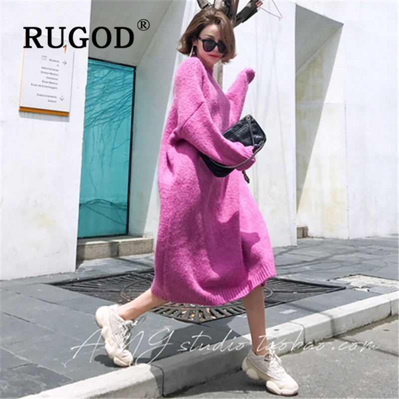 RUGOD Fashion oversized sweater dress 