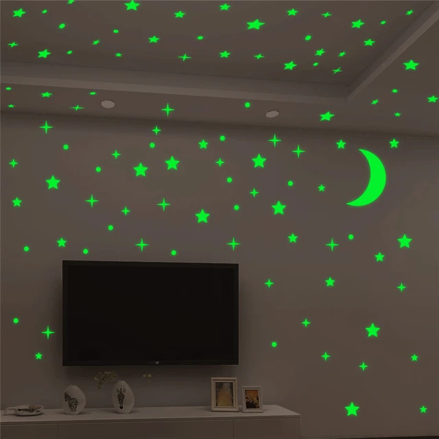 Newest Luminous Moon Stars Glow Stickers for Kids Room DIY Glow At Night  Wall Sticker Baby Room Bedroom Decoration Home Decor