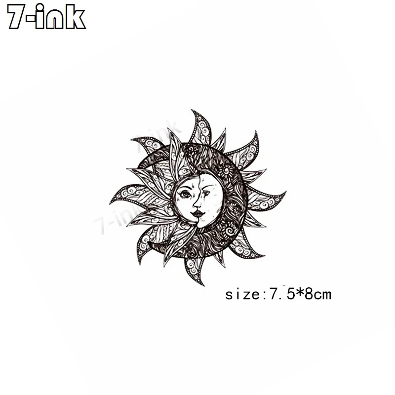 Agora Tatoyaz Waterproof Temporary Tattoo Sticker India Pattern Sun Moon Face Tatto Water Transfer Fake Tatoo For Kids Adults