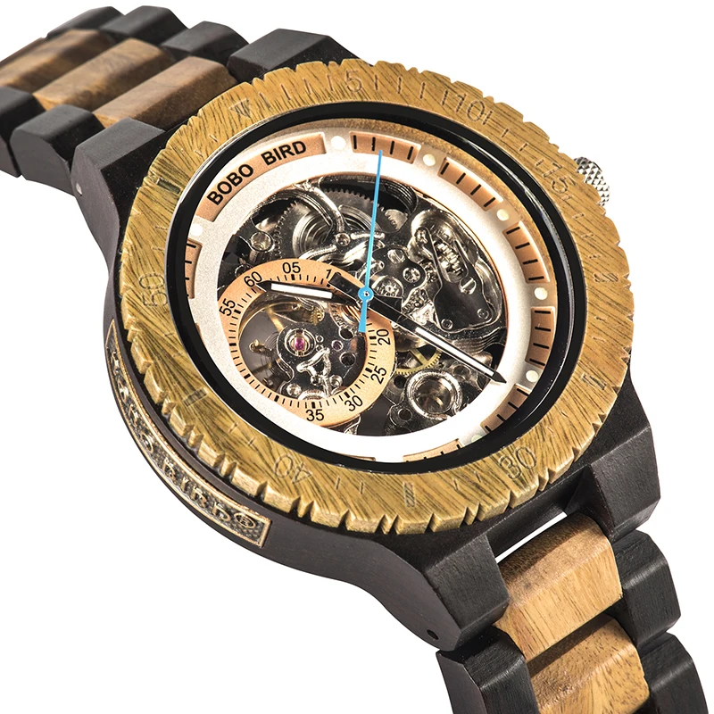 Acquistare Orologi da uomo | BOBO BIRD Men Automatic Mechanical Watches  Male Luxury Wooden Men Watch Gift for Dad relogio masculino de luxo  Christmas gift