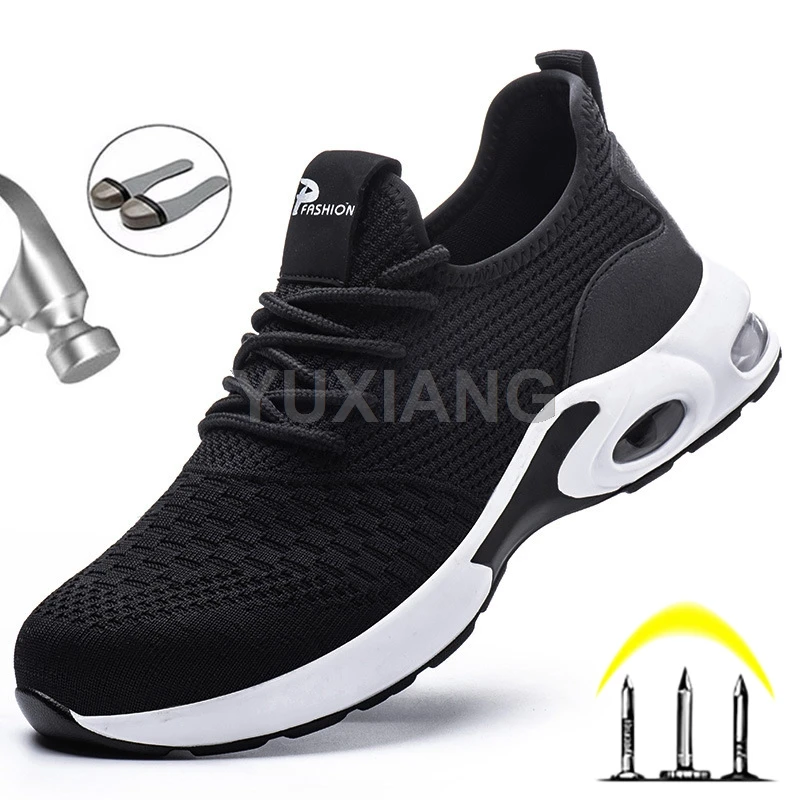 Male Work Safety Boots Steel Toe Work Shoes Safety Shoes Men Anti-puncture Work Boots Men Breathable Men's Boots Safety Sneakers