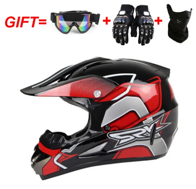 red dirtbike helmet