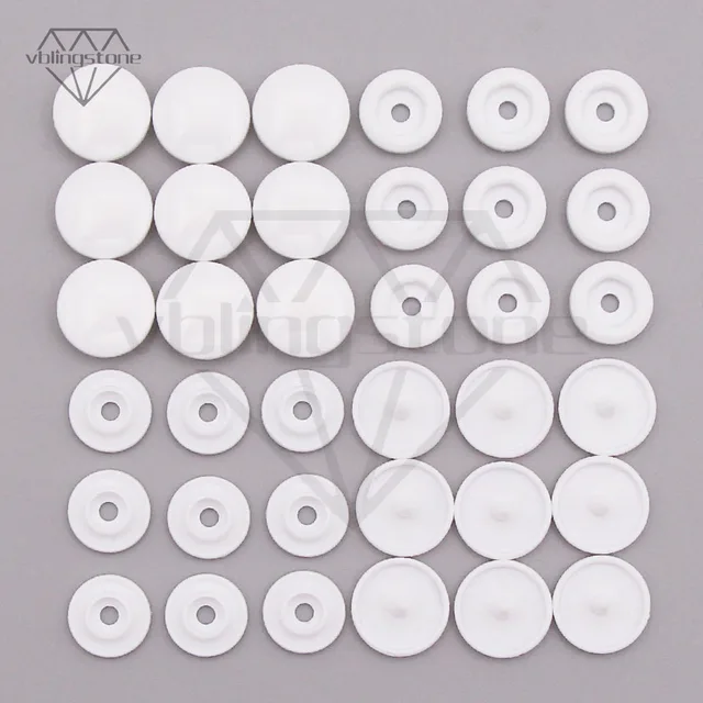 KAM Round Snaps Buttons For Bib 20 Sets T5 Plastic Cover Press