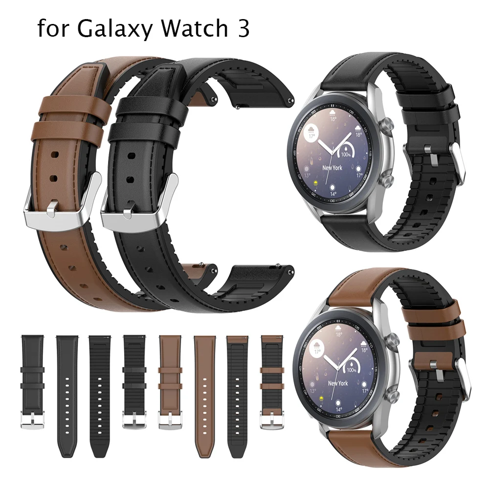 Hybrid Silicone Leather Watch Band 