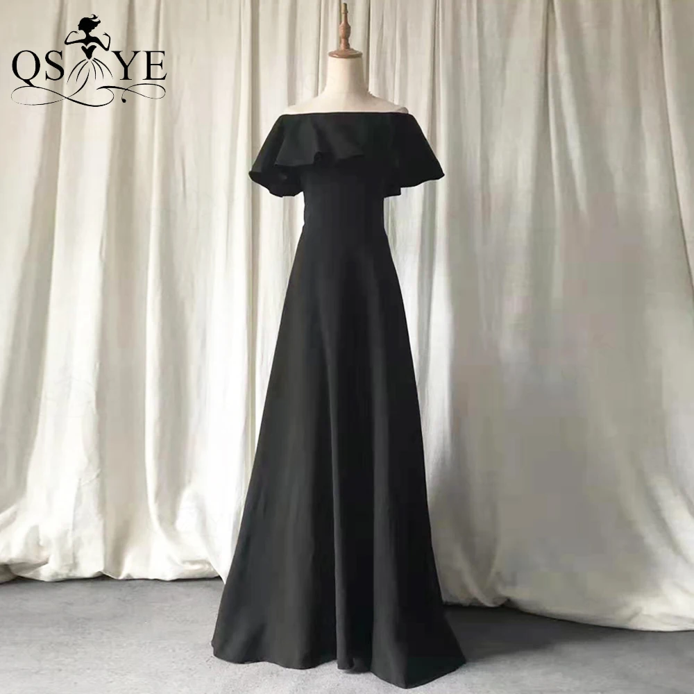 Black Evening Dresses Streatch Long 