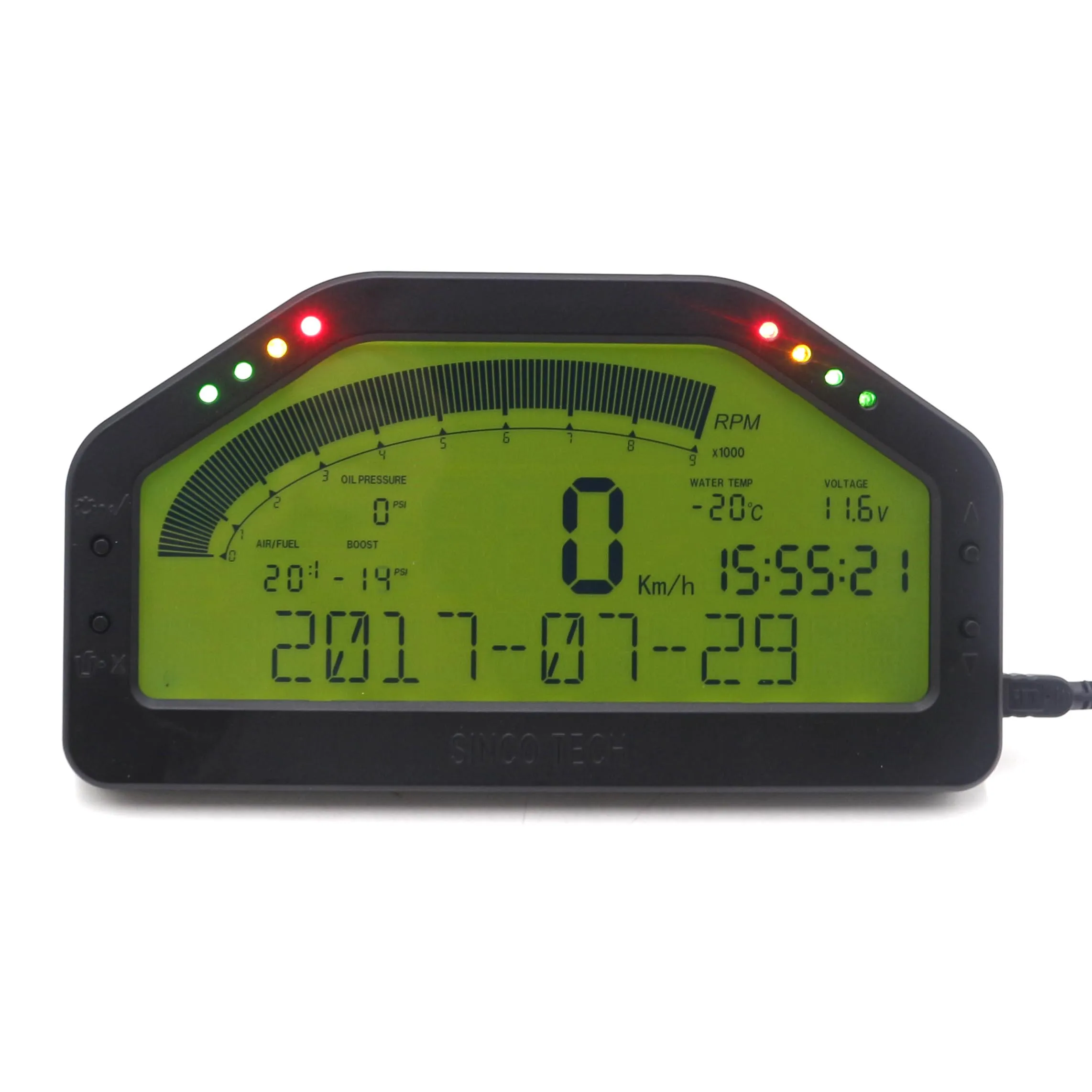 12V DPU Rally Gauge Digital Display LCD Race Dash Dashboard Sensor Bluetooth Connection 9000 Rpm DO904-animated-img