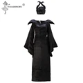 M-XL Three Size Halloween Maleficent Cosplay Costumes Woman Scary Horror Clothing Set with Horns Black Queen Witch Clothing 5siz preview-4