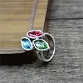 Anslow Fashion Jewelry Top Quality Spain New Retro Colorful Crystal Finger Ring For Women Promise Love Couple Wedding LOW0075AR preview-6