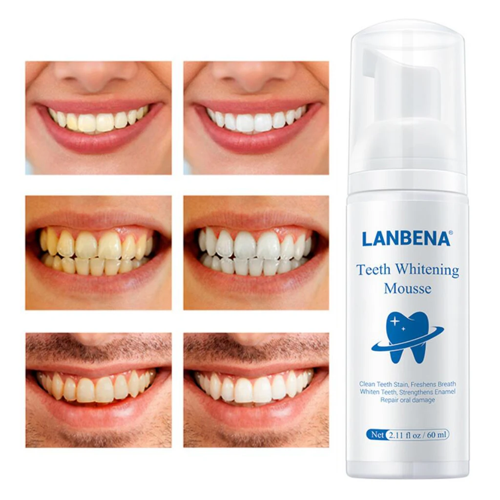 how to use lanbena teeth whitening mousse