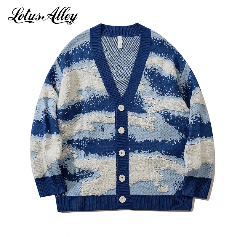 Hip Hop Mens Sweater Embroidery Cloud 