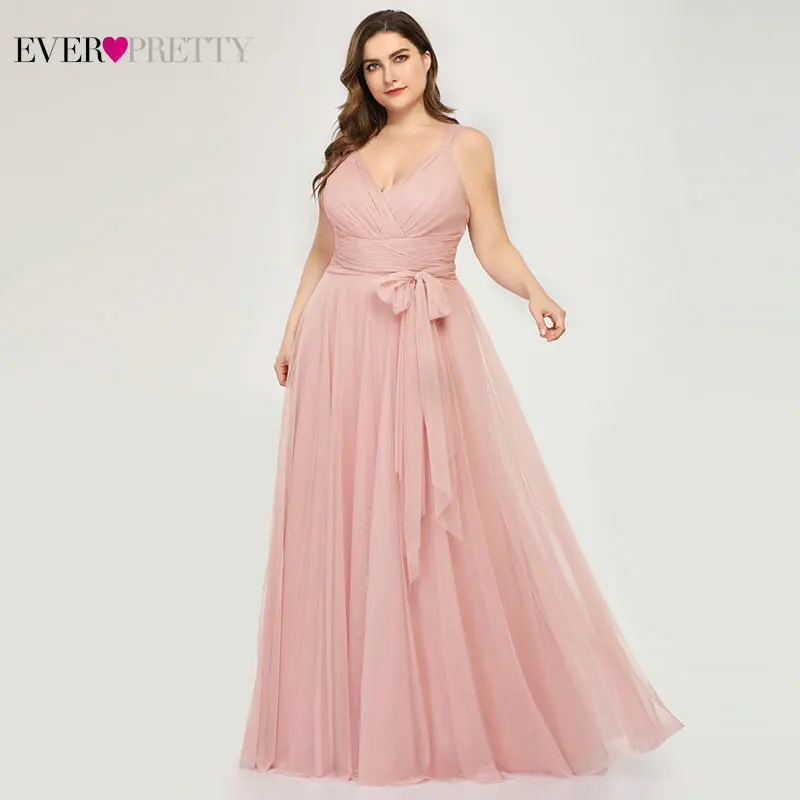 V-Neck Tulle Elegant Lavande Long Dress 