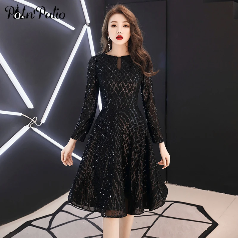 2019 New Long Sleeves Prom Dresses Plus 