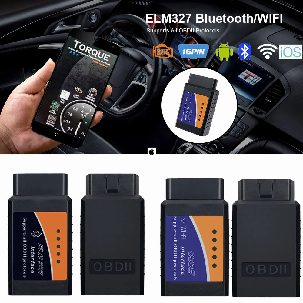OBD2 Scanner ELM327 V1.5 WIFI OBD 2 Automotive Detector Bluetooth ELM 327 WI-FI 1.5 IOS Android Car Diagnostic Tool Code Reader