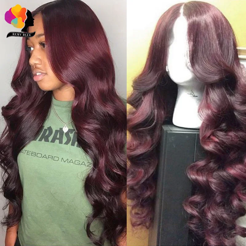 burgundy wig human hair