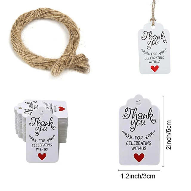 100pcs Kraft Paper Gift Tags FOR YOU For Celebrating Labels Handmade For  Wedding Party Decoration Packaging