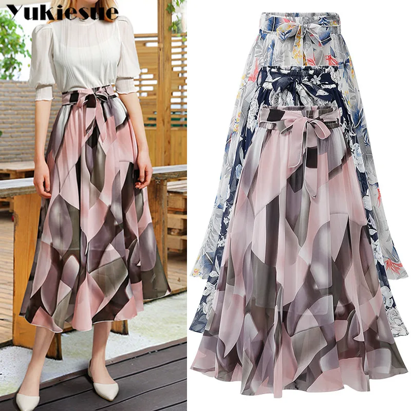 Pleated Long Skirt Casual 