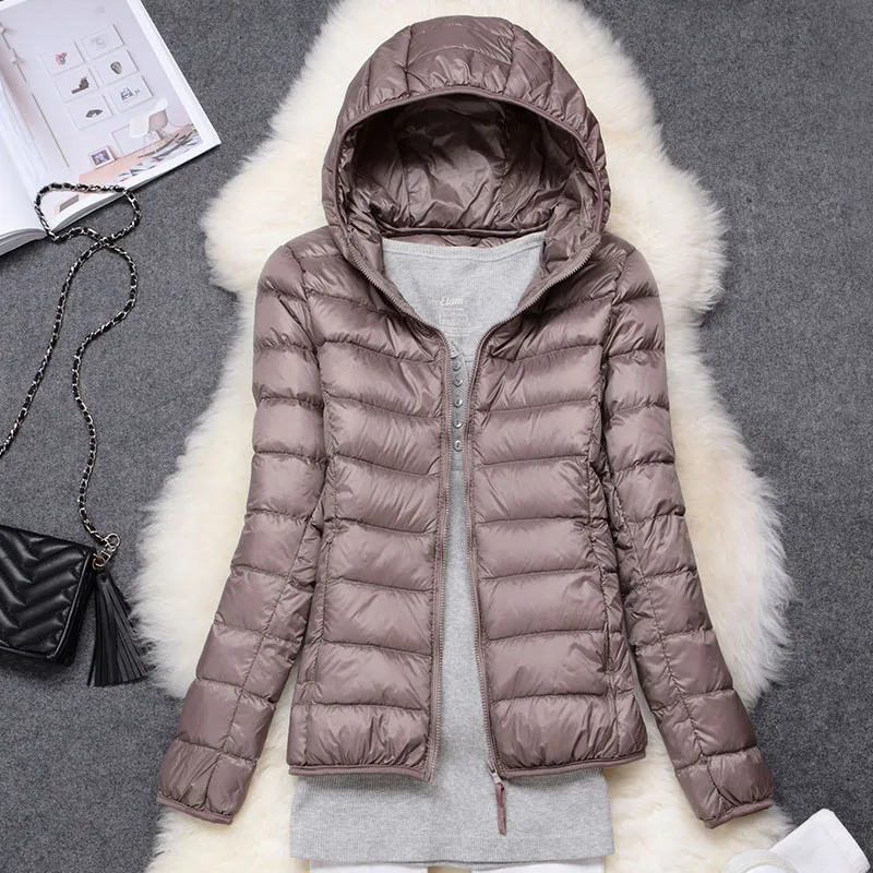 90% White Duck Down Coat Slim Long Down Jacket Portable Women Winter Coat 
