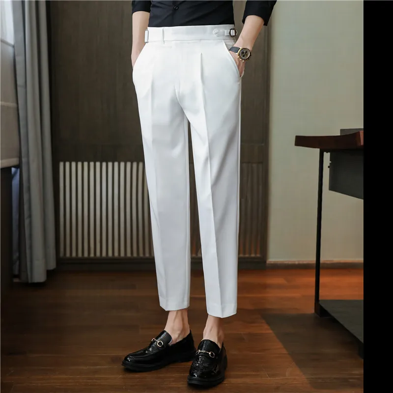 slim fit ankle length trousers mens