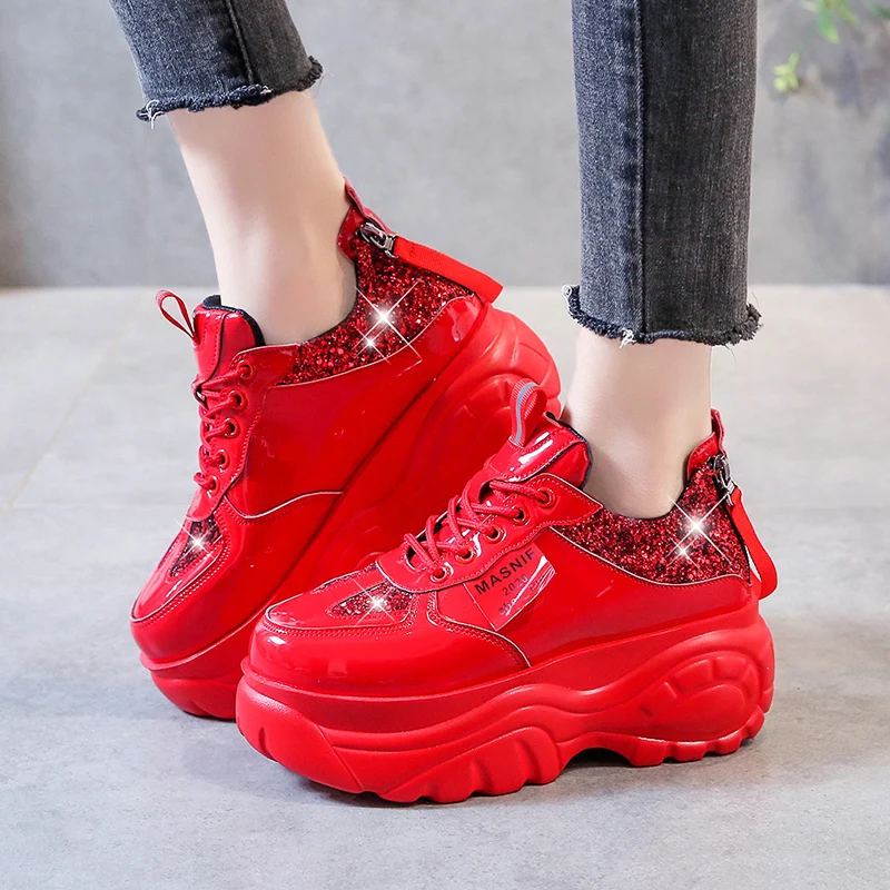 Red platform sneaker Clearance