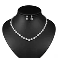 WEIMANJINGDIAN Brand Round Cut Cubic Zirconia CZ Crystal Necklace and Earrings Wedding Bridal Banquet Prom Jewelry Sets preview-3