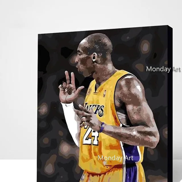 100% Canvas Painting Kobe Bryant Poster Basketball Modern Simple Living  Room Basketball Player Hotel Apartment Canvas Wall Art