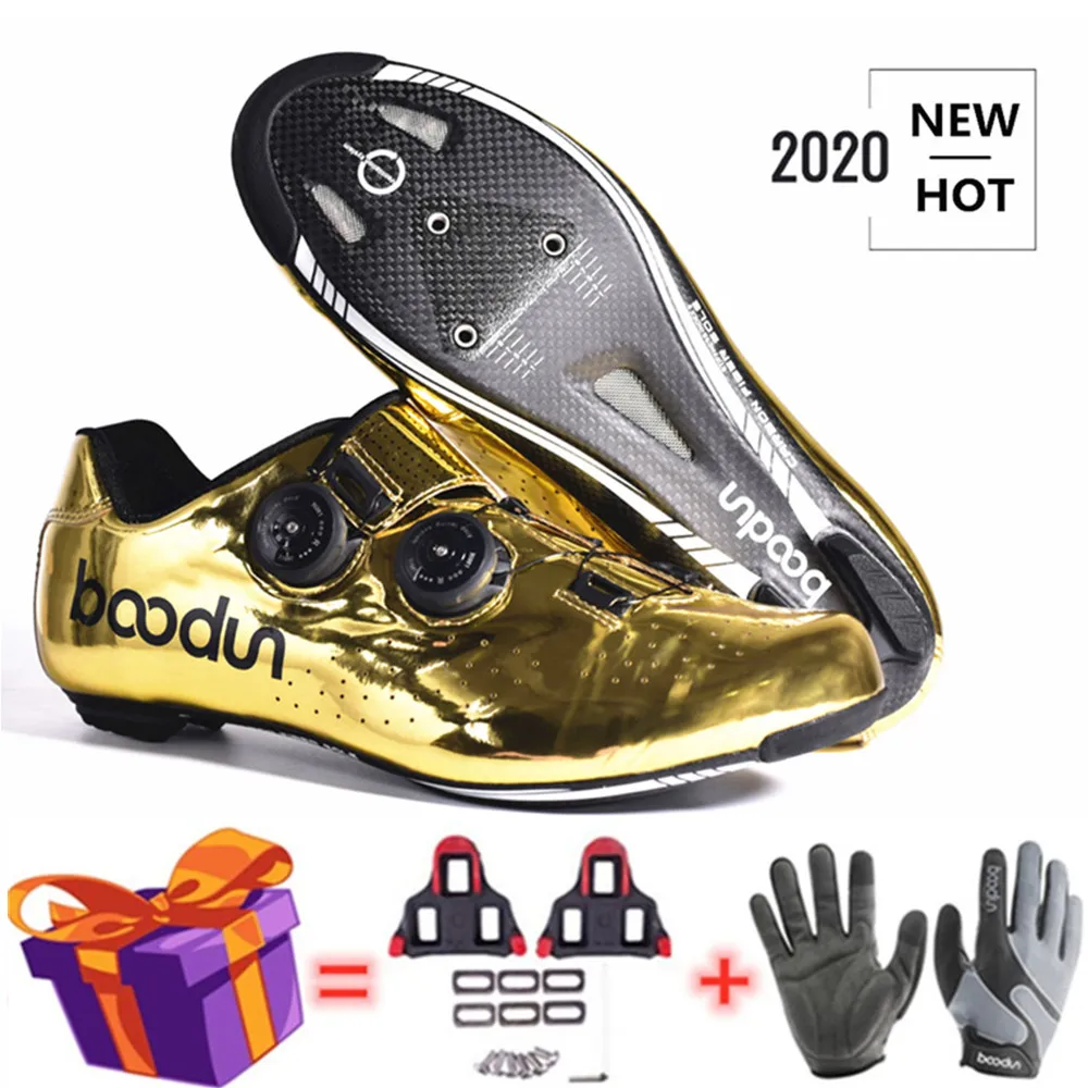 gold cycling shoes