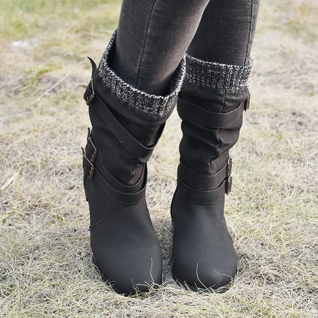 womens mid calf leather boots