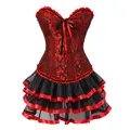 Sapubonva sexy corsets for women plus size costume overbust burlesque corset and skirt set tutu corselet victorian fashion gowns preview-3