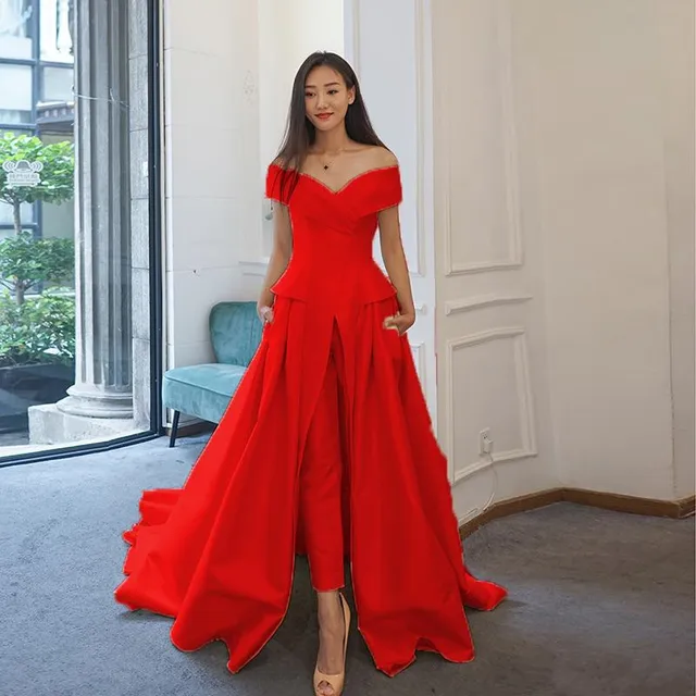 red prom jumpsuit