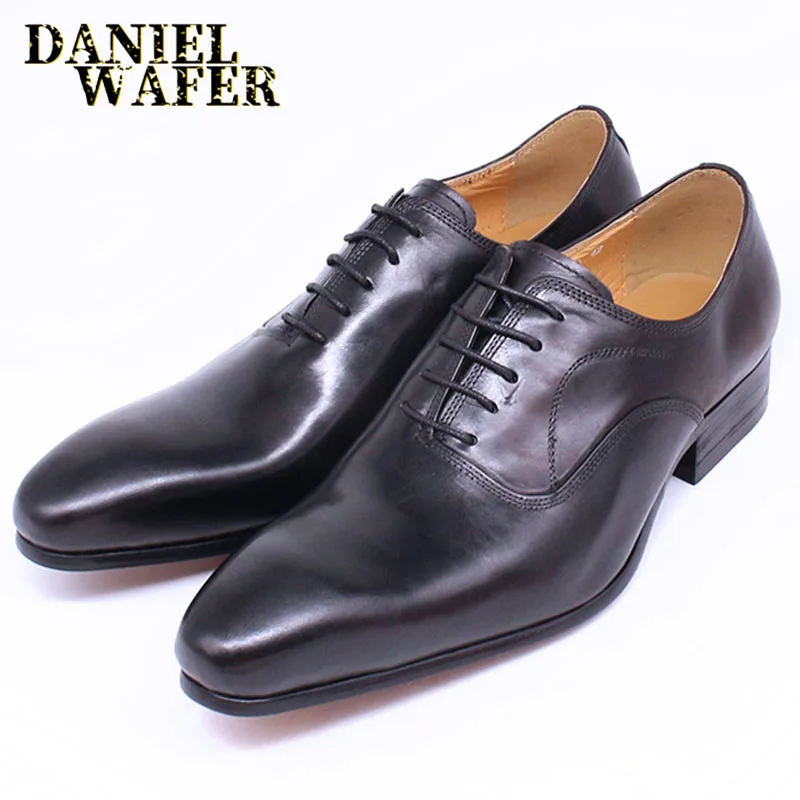 Leather shoes black formal Clearance