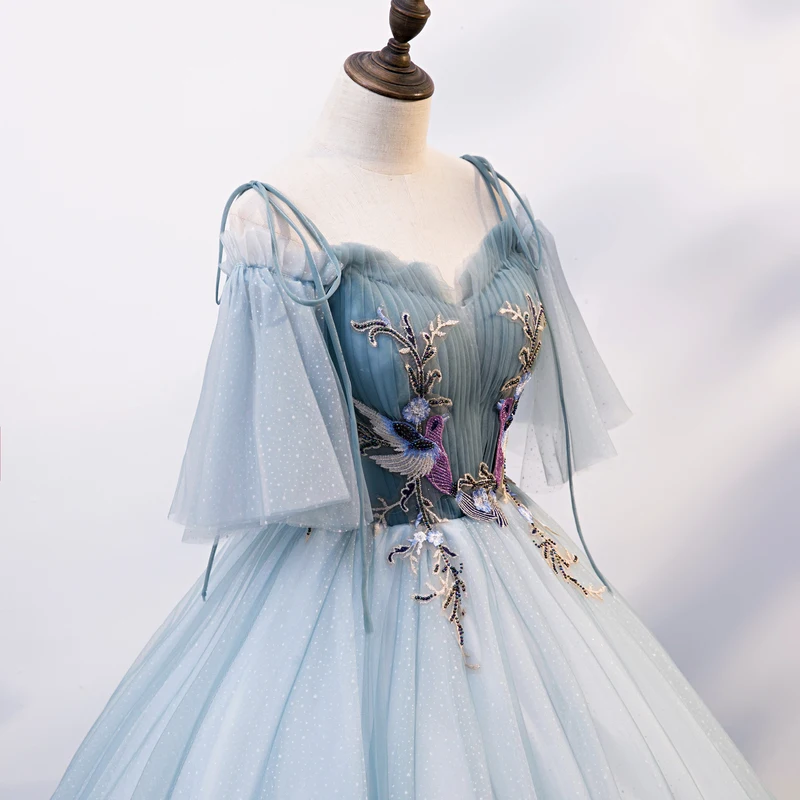 light blue medieval dress