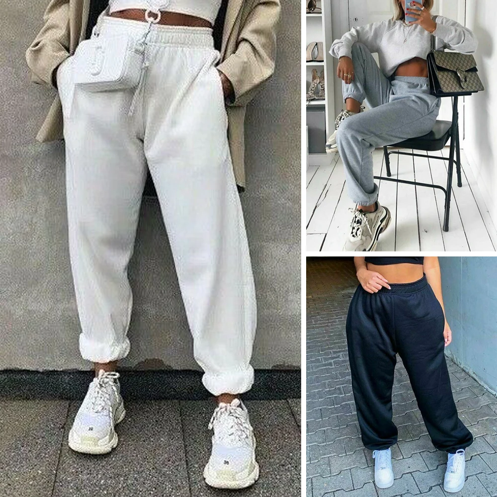 Women Casual Sport Pants Solid Running 