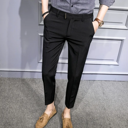 men's slim fit ankle dress pants