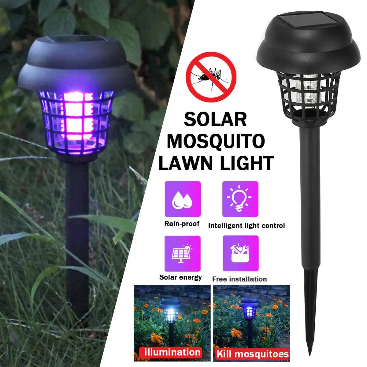 solar garden light bug zapper