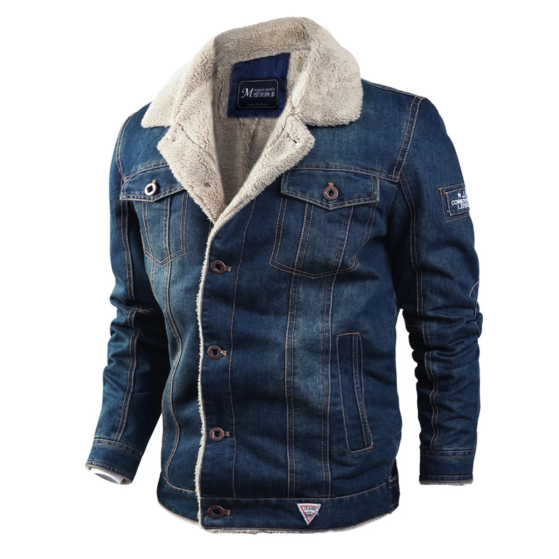 mens fleece jean jacket