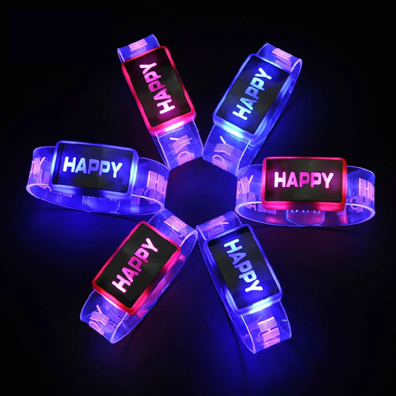 Glow in The Dark LED Bracelets Glow Bangle Light Up Wristbands For