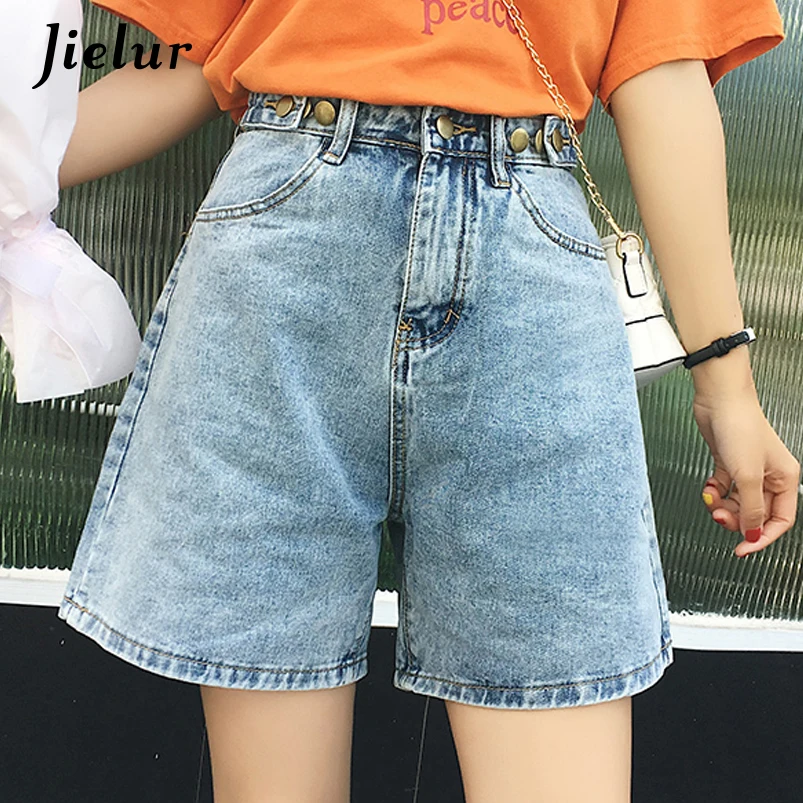 Jielur Short Jeans Women Solid Color 
