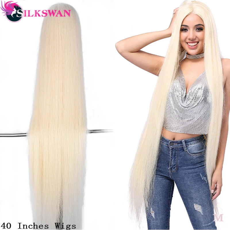 40 inch blonde human hair wig