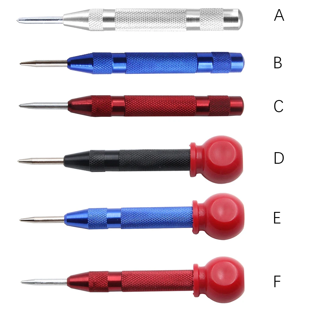 5 inch Automatic Center Punch Spring Loaded Marking Starting Holes Tool Wood Press Dent Marker Woodwork Tool Hole Drill Bits New