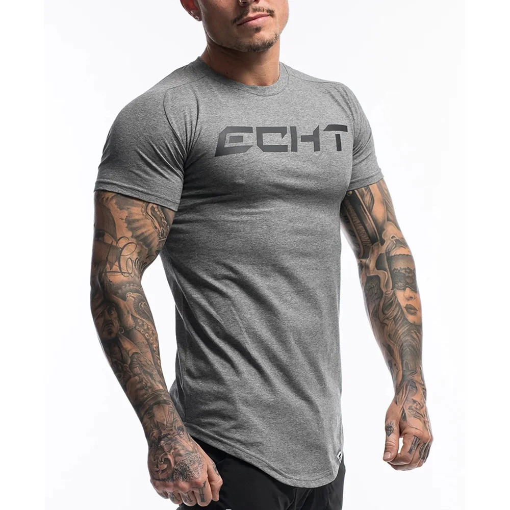 Gym Fitness Cotton T-shirt Men Running 