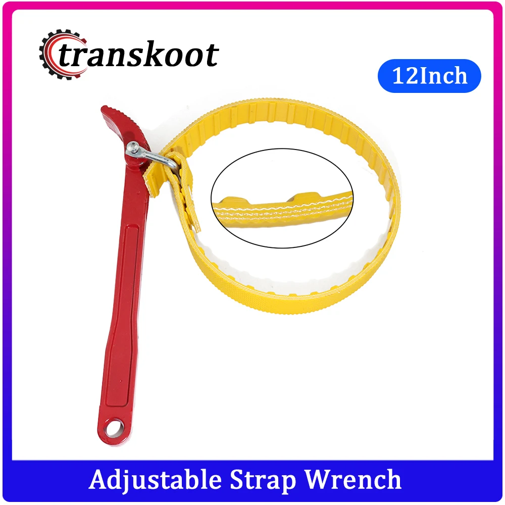 6/8 Inch Belt Wrench Oil Filter Spanner Set Rubber Band Wrench Can Opener  Adjustable Water