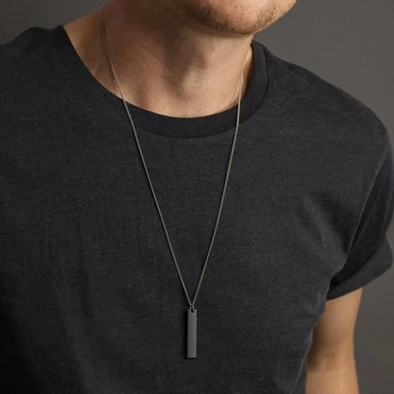 Simple shop necklace men